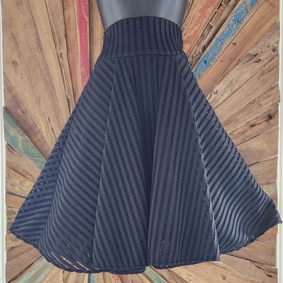 Pinko volume pleated textured/mesh high waist midi skirt Sz 6 - Picture 1 of 10